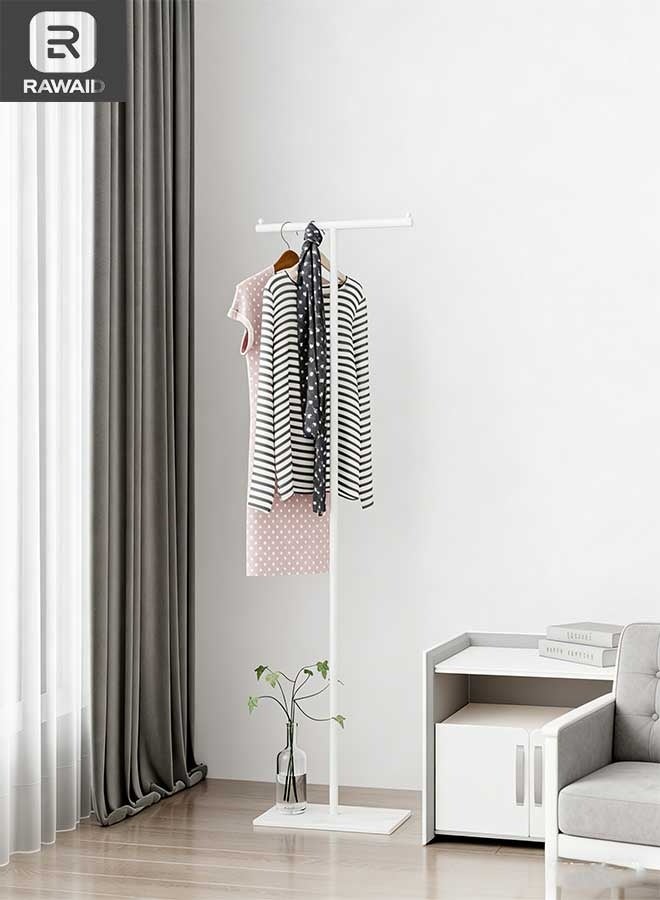 رَوَائِد حامل معاطف قائم بذاته على شكل حرف T، حامل ملابس عصري بقاعدة من لوح حجري، شجرة معاطف معدنية ثقيلة التحمّل مناسبة للبوتيكات والممرات ومداخل المنازل، بارتفاع 66.9 بوصة. - Image 1